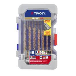 18 brocas para metal FURIUS HSS con recubrimiento FUSIO punta en cruz Ø 2 a 10 mm PREMIUM 