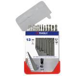 13 brocas para metal HSS rectificadas - punta en cruz Ø 1,5 a 6,5 mm 
