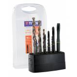 12 piezas - 6 machos de roscar HSS Múltiples aplicaciones GUN ISO529 M3 a M10 + 6 brocas TBX HSSE5% cobalto con recubrimiento Blade TECHNIC 