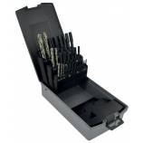 28 piezas - 7 juegos de 3 machos de roscar HSS Multiaplicaciones DIN352 M3 a M12 + 7 brocas HSS Ø 2,5 a 10,2 mm TECHNIC 
