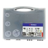 9-piece case - 6 HSS bi-metal hole saws Ø 22 to 68 mm + 2 pilot shafts + 1 adapter 