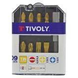 9 pieces - 8 TiN coated bits + 1 magnetic bit holder 