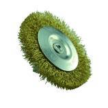 Brosse CIRCULAIRE -fil acier laitonné ondulé -décapage bois, laiton ESSENTIAL (Vrac)