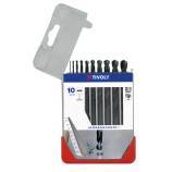 10 brocas para metal HSS STEAM rectificadas punta en cruz Ø 1 a 10 mm 
