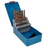 32 brocas para metal FURIUS HSS con recubrimiento FUSIO punta en cruz Ø 1 a 10,5 mm PREMIUM 
