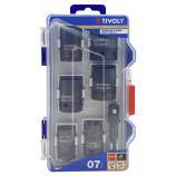 7 pieces -5 impact sockets Ø 13 to 24 mm + 1 F 1/2" socket 6.35 mm hex bit holder + 1x 6.35 mm hex socket holder for 1/2" sockets - IMPACT 