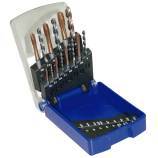 Jeu de 5 tarauds INOX HSSE PM TiCN IT2 + 5 forets HSSE TBX 561 pour trous débouchants 