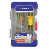 19 piezas -18 brocas para metal laminadas con recubrimiento TiN Ø 2 a 8 mm + 1 broca escalonada 