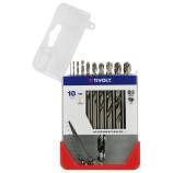 10 brocas para metales HSS rectificadas, punta en cruz Ø 1 a 10 mm 