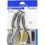 3 pieces: mini handheld brushes with plastic handles 