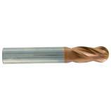 Z4 helical hemispheric carbide finishing end mill, HARDCUT coating 30° h9