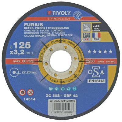 FURIUS cutting disc - for materials (concretes) PREMIUM (Box)