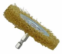 Brosse CIRCULAIRE -Fil acier laitonné ondulé -Décapage bois, laiton ESSENTIAL (Cartonnette brochable)