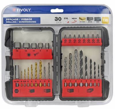 30 pieces - case - Drilling of metals / concretes / wood + screwing 