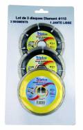 Set of 3 diamond discs Ø115mm ESSENTIAL (Blister)