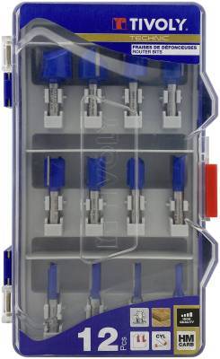 12 groove-cutting router bits - 8 mm shank 