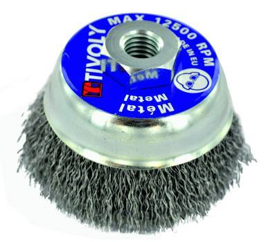 CUP brush - Corrugated steel wire - Scouring of the metal TECHNIC (Blister Box)