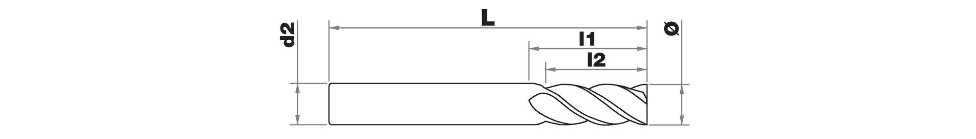 Slotting end mill HSS-E8 (cobalt 8%) -DIN327D -Z2 -e8 -Short