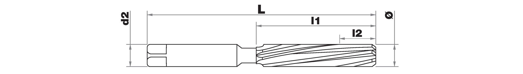 Alésoir machine HSS-E5 (cobalt 5%) -NFE66014 -Z4-8 -m5 -Droit