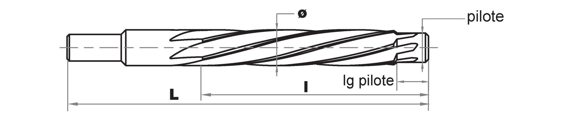 HSS hand pin reamer -NFE66011 -Hel.30° -Conicity at 2%