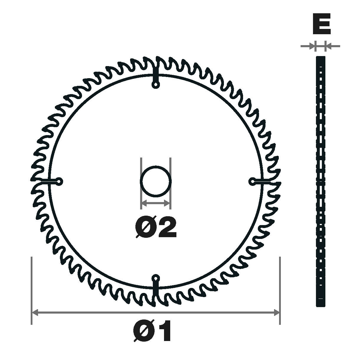 Circular saw blade - Finishing - For plastic, aluminium, hard wood - For radial and table saw ESSENTIAL (Carton sleeve)