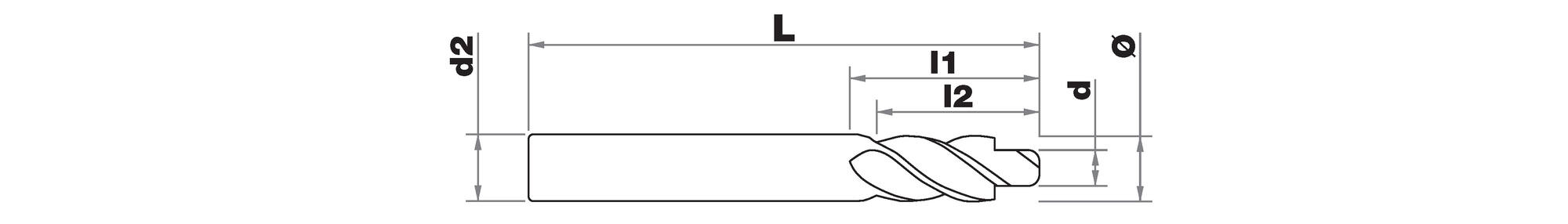 Fraise à lamer 90° HSS-E5 (cobalt 5%) -DIN1866 -Queue cylindrique