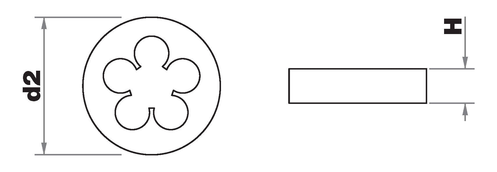 Filières HSS -NFE74001 -M MF -Forme C -(cage 25,4)