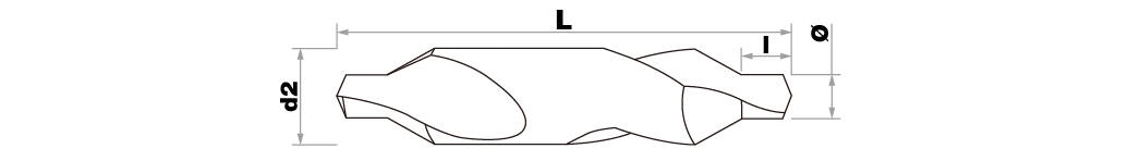 HSS 60°-120° center drill -DIN333B -h8 -Shape B