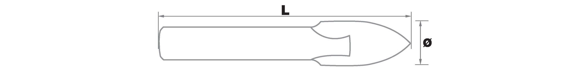 Glass drill bit with 4 cutters - TiN coated - Hexagonal shank TECHNIC (Plastic sleeve)